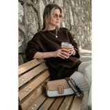 Lela Regular Fit Bisiklet Yaka Basic Triko Kazak Bayan Kazak 4616213 - Kahverengi - Standart