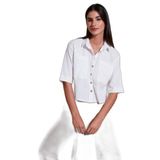 Lela Regular Fit Çift Cepli Kısa Kollu Gömlek Bayan GÖMLEK 5865644
