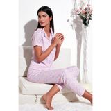 Lela Regular Fit Gömlek Yaka Kısa Kollu Pijama Takımı Bayan PİJAMA TAKIMI 65780124