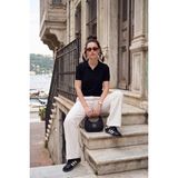 Lela Regular Fit Kısa Kollu Düğmeli Triko Polo Yaka Kazak Bayan Polo Yaka Kazak 4617056 - Siyah - Standart