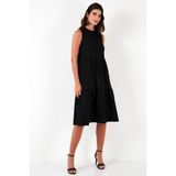 Lela Regular Fit Kolsuz Midi Bayan Elbise 5869008 SİYAH