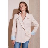 Lela Regular Fit Kruvaze Yaka Blazer Bayan Ceket 611BC00025 TAŞ