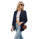 Lela Regular Fit Kruvaze Yaka Desenli Astar Detaylı Ceket Bayan CEKET 6927560