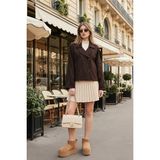 Lela Regular Fit Kruvaze Yaka Düğmeli Astarlı Kısa Trençkot Bayan TRENÇKOT 6524955 - XL - Kahverengi