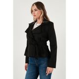 Lela Regular Fit Kruvaze Yaka Kuşaklı Süet Dokulu Ceket Bayan CEKET 6839640