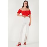 Lela Regular Fit Madonna Yaka Bağlama Detaylı Crop Bluz Bayan BLUZ 6527017