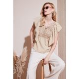 Lela Regular Fit Önden Bağlamalı Volanlı Bluz BLUZ 611FB20064