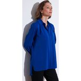 Lela Regular Fit Önü Kısa Arkası Uzun Düz Bayan Gömlek 611GO020 SAKS