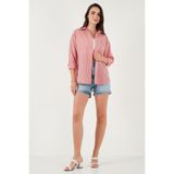 Lela Regular Fit Uzun Kollu Cepli Çizgili Gömlek Bayan GÖMLEK 6772895