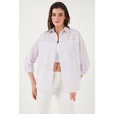 Lela Regular Fit Uzun Kollu Çizgili Gömlek Bayan GÖMLEK 6772875