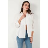 Lela Regular Fit Uzun Kollu Dokulu Gömlek Bayan GÖMLEK 6772799