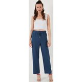 Lela Relaxed Fit Bol Paça Bayan Pantolon 5865826 İNDİGO