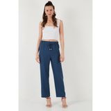 Lela Relaxed Fit Bol Paça Pantolon Kadın Pantolon 5865826 - S - İndigo