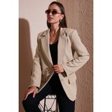 Lela Relaxed Fit Mono Yaka Cepli Blazer Ceket Bayan Ceket 611BC00132 - Vizon