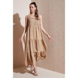 Lela Relaxed Fit Volanlı Uzun Elbise Bayan ELBİSE 611EL010