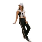 Lela Şeritli Standat Fit Normal Bel Geniş Paça Eşofman Altı Bayan EŞOFMAN ALTI 5866133