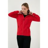 Lela Slim Fit Anti-Pilling Tüylenme Yapmayan Fermuarlı Cepli Polar Hırka Bayan POLAR 5907002 - Kırmızı - XL