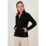 Lela Slim Fit Anti-Pilling Tüylenme Yapmayan Fermuarlı Cepli Polar Hırka Bayan POLAR 5907002 - Siyah