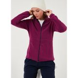 Lela Slim Fit Anti-Pilling Tüylenme Yapmayan Fermuarlı Polar Bayan Hırka 5907012 MOR