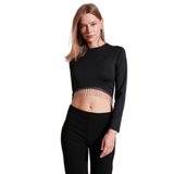 Lela Slim Fit Bisiklet Yaka Zincirli Crop Bluz Bayan BLUZ 5865397