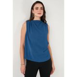Lela Slim Fit Dik Yaka Omuz Büzgülü Bluz Bayan BLUZ 6527836