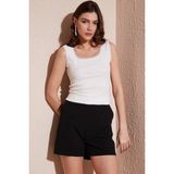 Lela Slim Fit Kalın Askılı Dantelli Kare Yaka Bürümcük Atlet Bayan Atlet 5864979 - Ekru