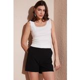 Lela Slim Fit Kalın Askılı Dantelli Kare Yaka Bürümcük Bayan Atlet 5864979 EKRU