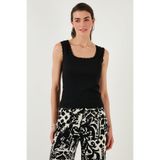 Lela Slim Fit Kalın Dantelli Kare Yaka Bürümcük 2'li Paket Atlet Bayan ATLET 5864979S2