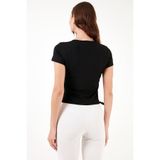 Lela Slim Fit V Yaka Yanları Büzülebilir Bluz Bayan BLUZ 5864011