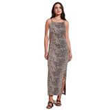 Lela Slim Fit Yırtmaç Detaylı Midi Boy Elbise Bayan ELBİSE 5866224