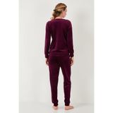 Lela Standart Fit Bisiklet Yaka Yumuşak Kadife Pijama Takımı Bayan PİJAMA TAKIMI 6094202