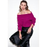 Lela Standart Fit Madonna Yaka Triko Bayan Kazak 4615216 FUŞYA