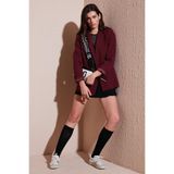 Lela Standart Fit Mono Yaka Desenli Astar Detaylı Blazer Ceket Bayan CEKET 6524003
