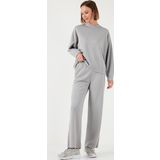 Lela Streç Bol Paça Regular Fit OYSHO Kumaş Bayan Eşofman Altı 5865881 GRİ