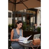 Lela Streç Fitted Fit V Yaka Düğmeli Yelek Bayan Yelek 5865971 - Füme