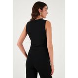 Lela Streç Fitted Fit V Yaka Düğmeli Yelek Bayan YELEK 5865971