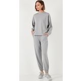 Lela Streç Regular Fit OYSHO Kumaş Bayan Eşofman Altı 5865798O GRİ