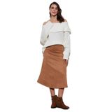 Lela Streç Regular Fit Yüksek Bel Midi Boy Süet Çan Etek Bayan ETEK 5866180
