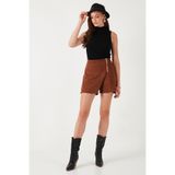 Lela Streç Slim Fit Asimetrik Kesim Fermuarlı Kışlık Şort Etek ŞORT ETEK 5865969