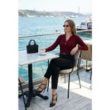 Lela Tapered Fit Yüksek Bel Daralan Paça Kemerli Havuç Bayan Pantolon 6923854 SİYAH