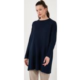 Lela Triko Modest Bisiklet Yaka Bayan Kazak 4616152 LACİVERT