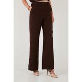 Lela Wide Leg Orta Yüksek Bel Bol Paça Kumaş Pantolon Bayan PANTOLON 6522974