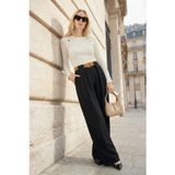 Lela Wide Leg Yüksek Bel Bol Paça Kemer Detaylı Bayan Pantolon 6923855 SİYAH