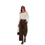 Lela Wide Leg Yüksek Bel Geniş Paça Kemerli Pantolon Bayan PANTOLON 68351223