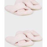 Lela Yumuşak Dokulu Çapraz Peluş 2' li Paket Bayan Terlik 6722001S2 Pudra-Pudra