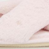 Lela Yumuşak Dokulu Çapraz Peluş Bayan Terlik 6722001 PUDRA