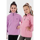 Lela Yumuşak Dokulu Fermuarlı Dik Yaka Şardonlu 2'li Paket Çocuk Polar 5905002S2 Lila-Şeker Pembe