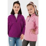 Lela Yumuşak Dokulu Fermuarlı Dik Yaka Şardonlu 2'li Paket Çocuk Polar 5905002S2 Mor-Şeker Pembe