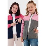 Lela Yumuşak Dokulu Fermuarlı Renk Bloklu Dik Yaka Cepli 2'li Paket Hırka Polar Çocuk POLAR 5905001S2 - Fuşya - Pembe - 7 - 8 Yaş