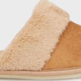 Lela Yumuşak Dokulu Peluş Bayan Terlik 6722002 CAMEL
